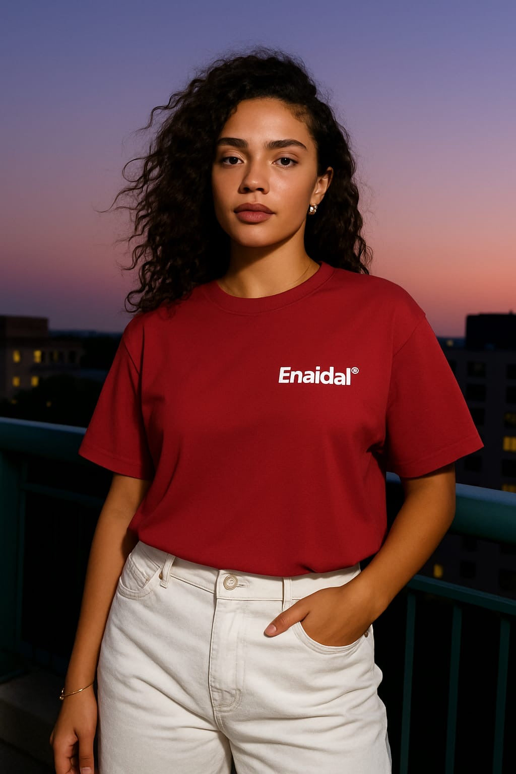 Camiseta básica unisex con cuello redondo