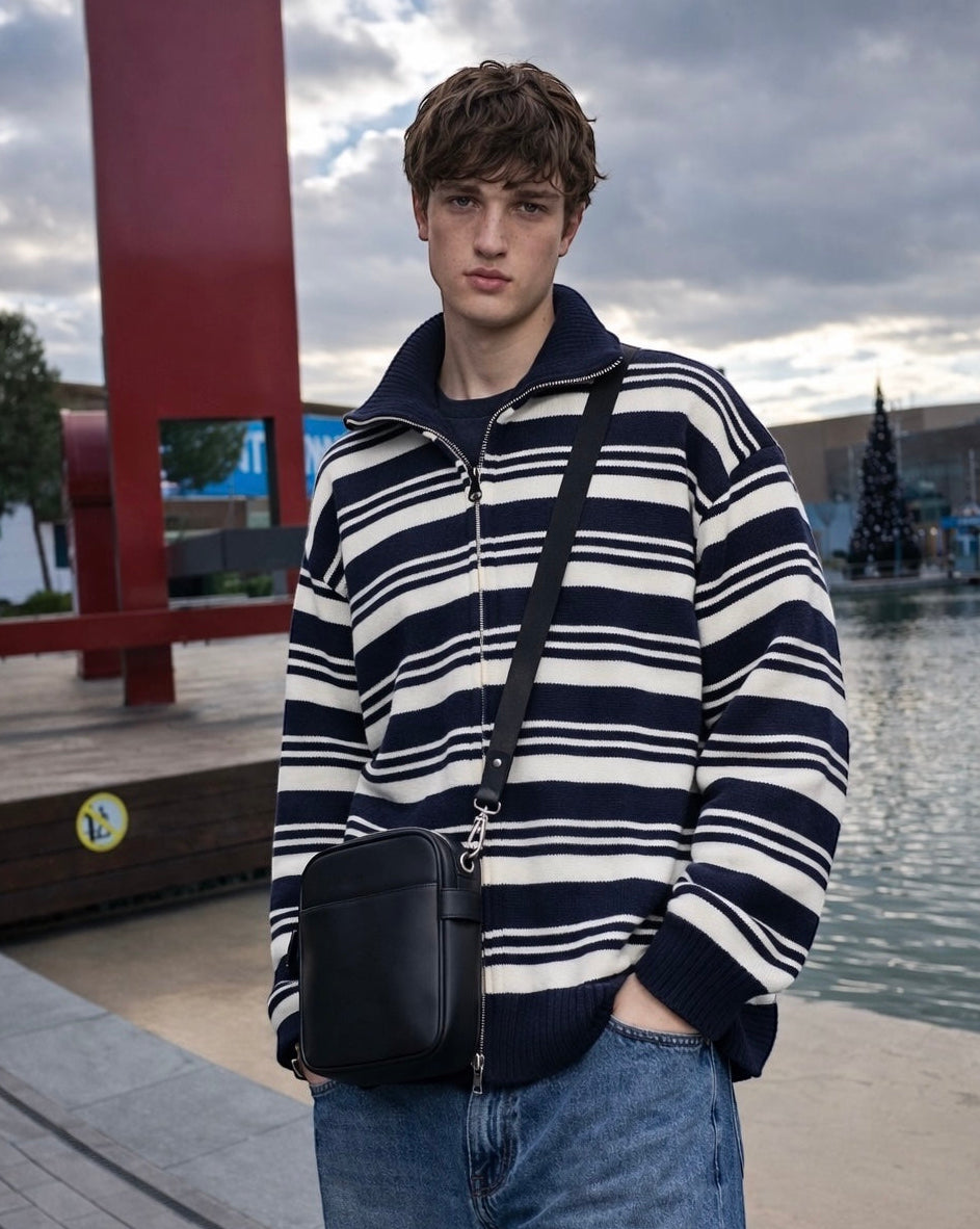 Punto Unisex ENAIDAL Rayado con Cremallera