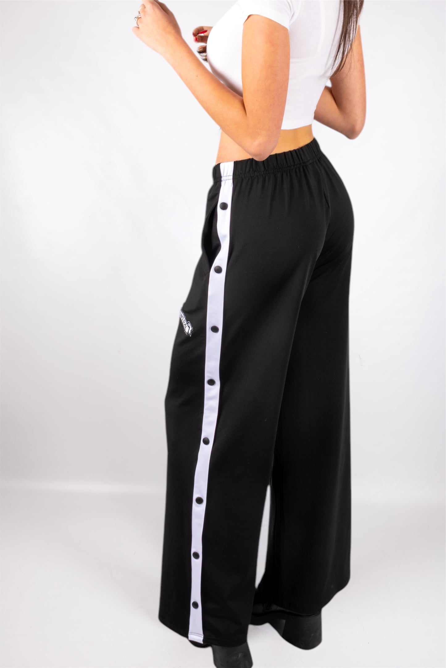 Pantalones de Mujer con Rayas Laterales y Botones