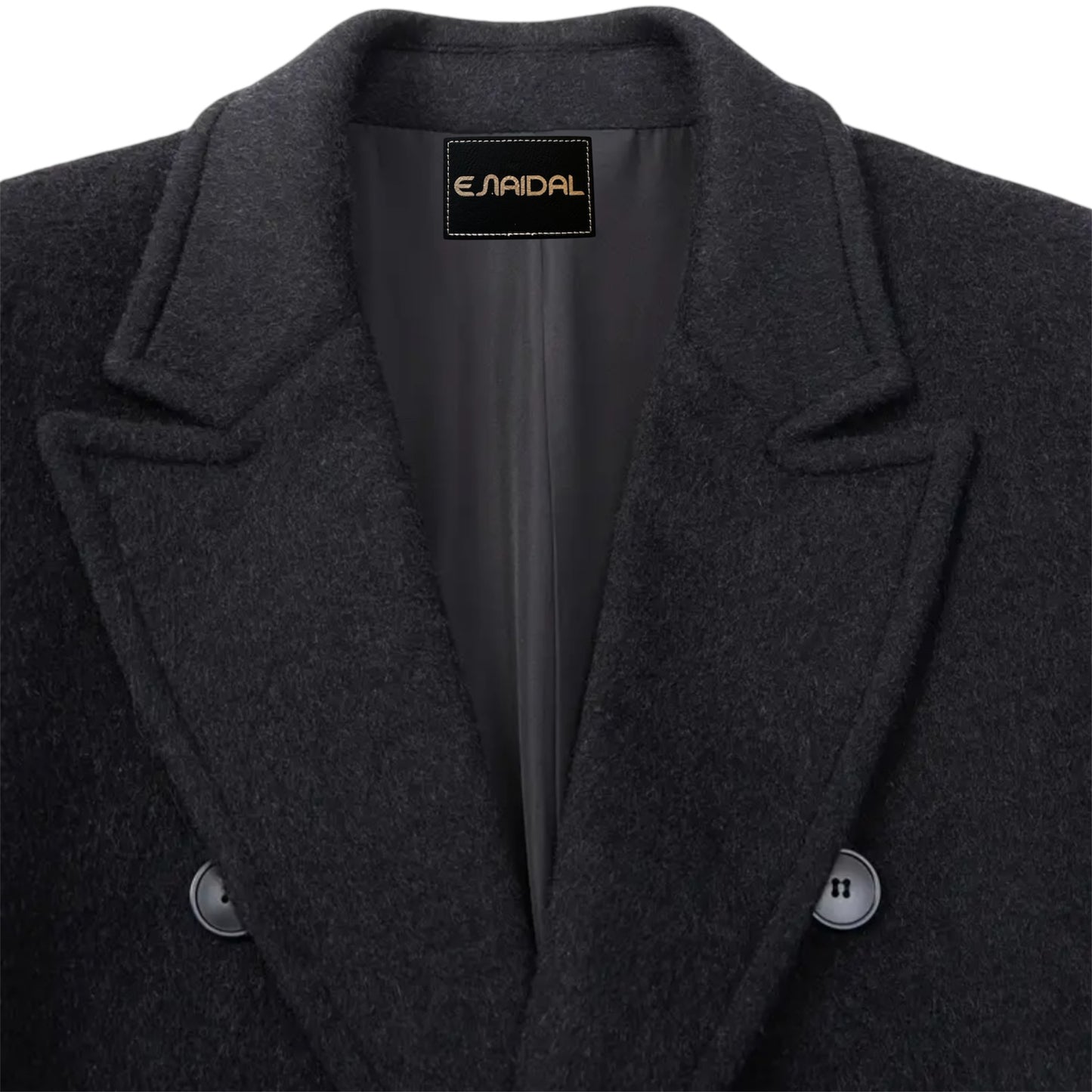 Manteau homme coupe classique, longueur moyenne.