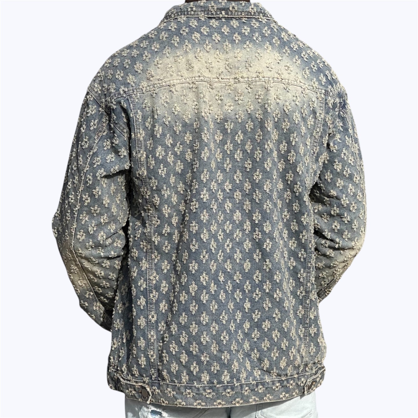 Chaqueta de Denim para Hombre con Diseño Clásico y Detalles Jacquard