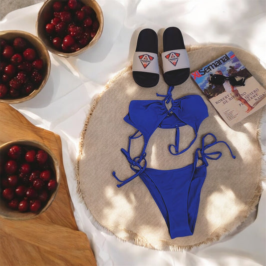 Bikini de punto con lazos laterales