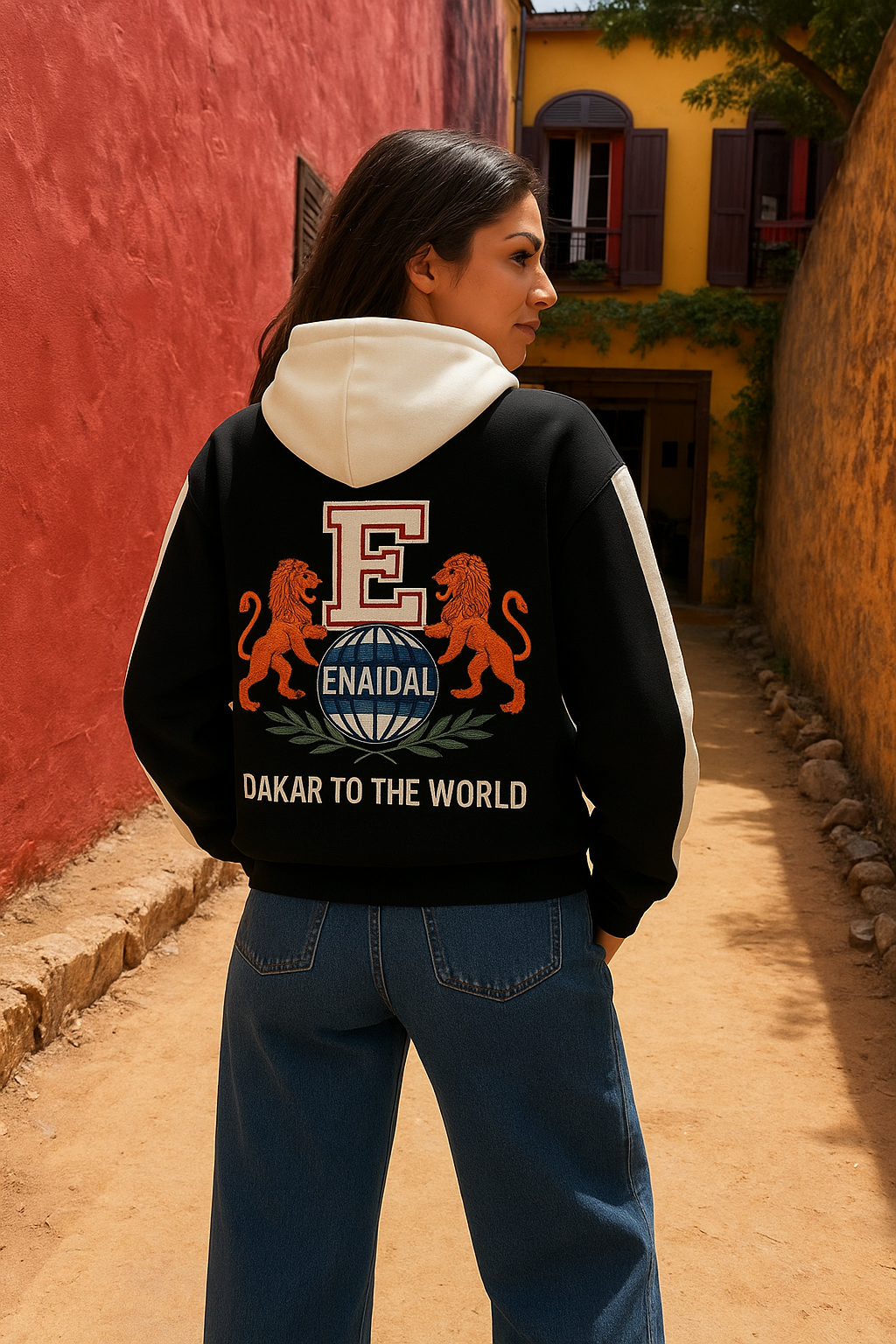 Sudadera Unisex con Capucha y Contraste de Costuras – Dakar to the World