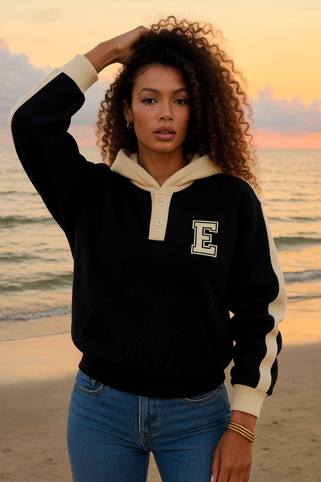 Sudadera Unisex con Capucha y Contraste de Costuras – Dakar to the World