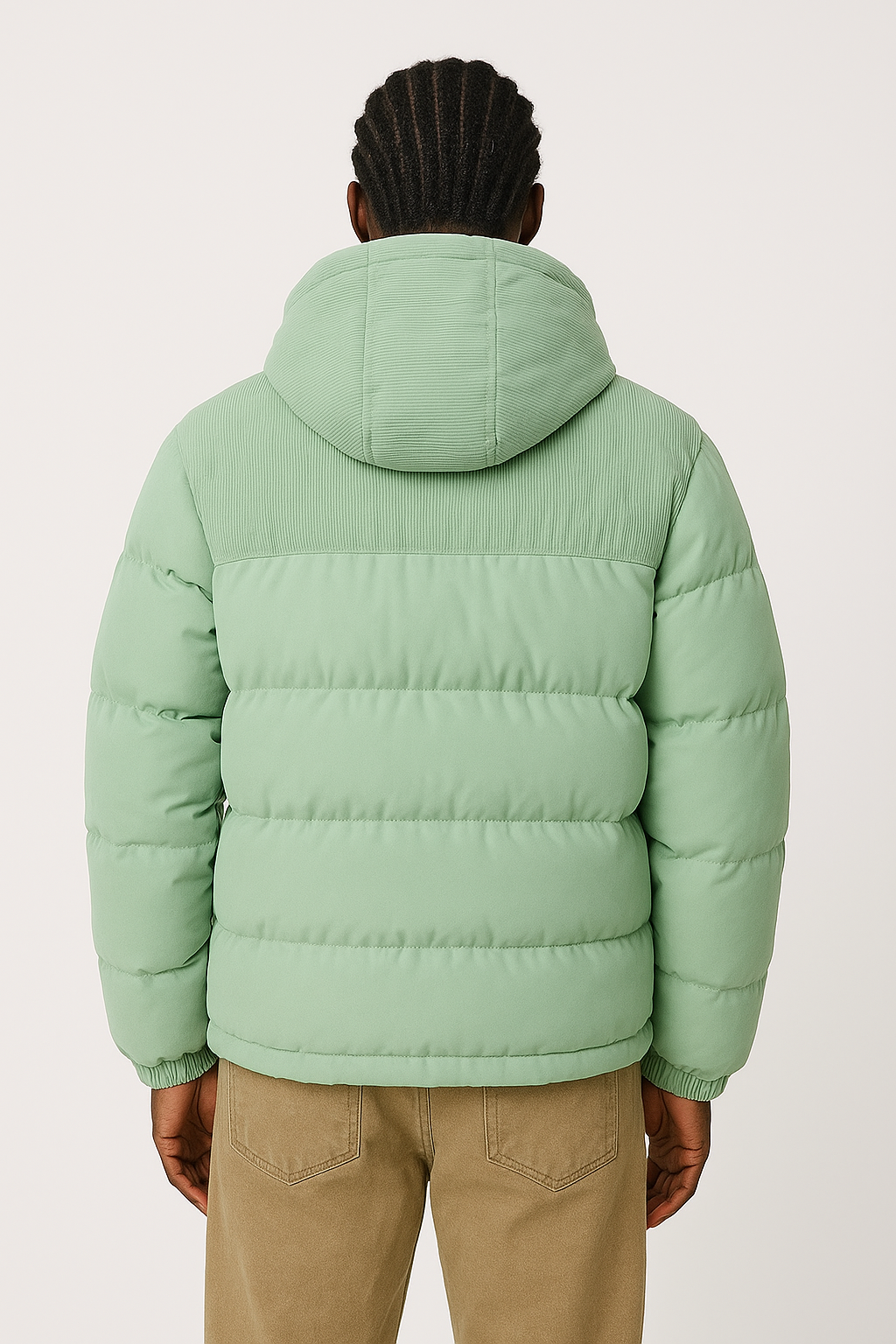 Chaqueta Acolchada con Detalles en Pana