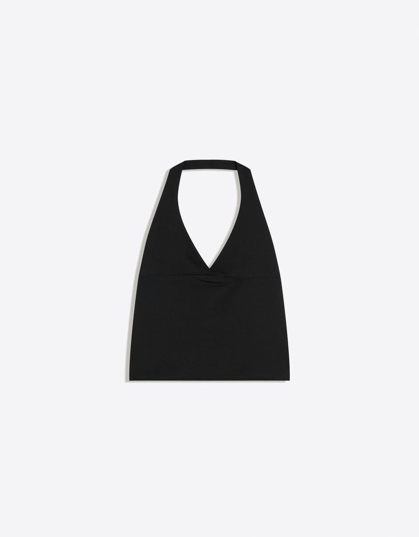 Halter top negro crop