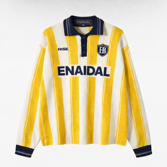 Polo retro de rayas estilo deportivo