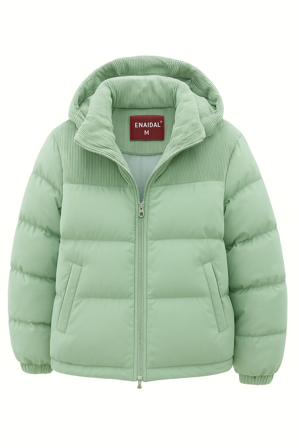 Chaqueta Acolchada con Detalles en Pana