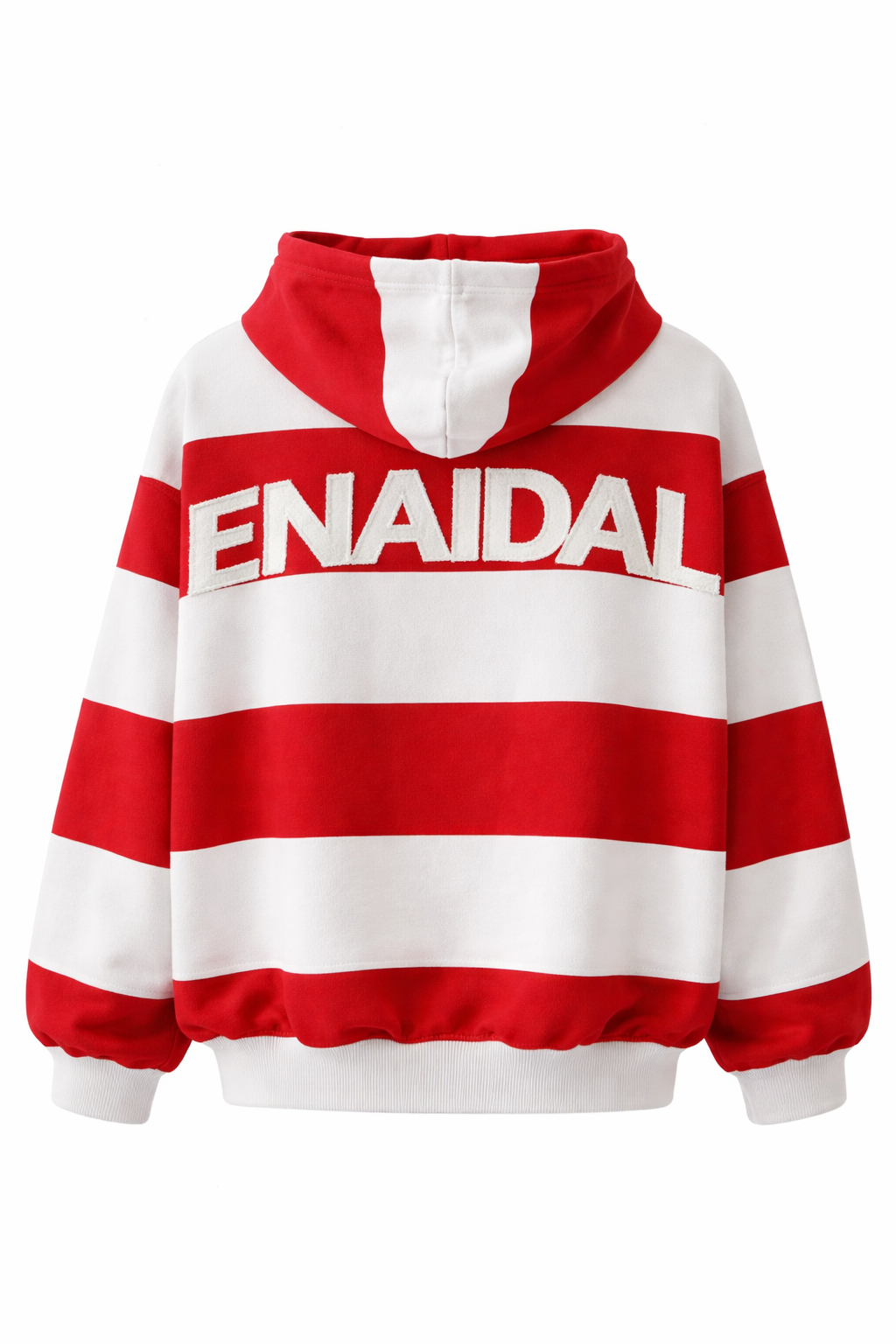 Sudadera oversize de rayas en contraste rojo y blanco