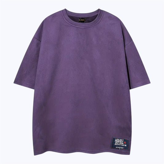 Camiseta oversize de hombre – estilo retro, textura tipo ante y corte holgado