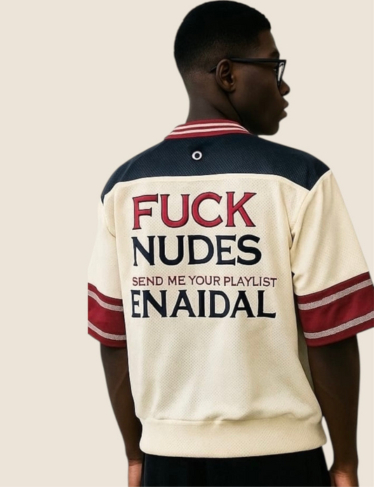 Camiseta Jersey Béisbol – “Send Me Your Playlist 🎧” (Edición Limitada)