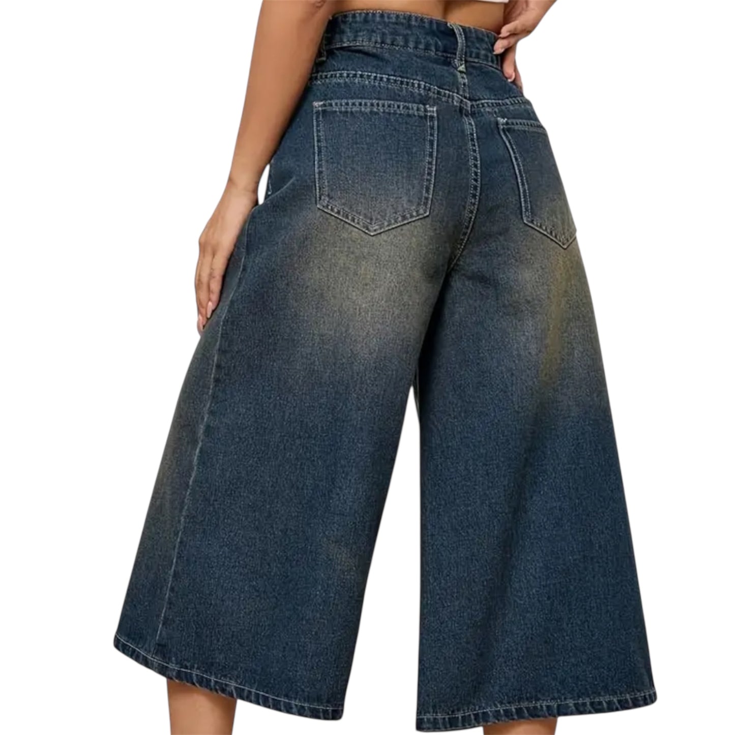 Pantalones cortos oversize para mujer – estilo denim