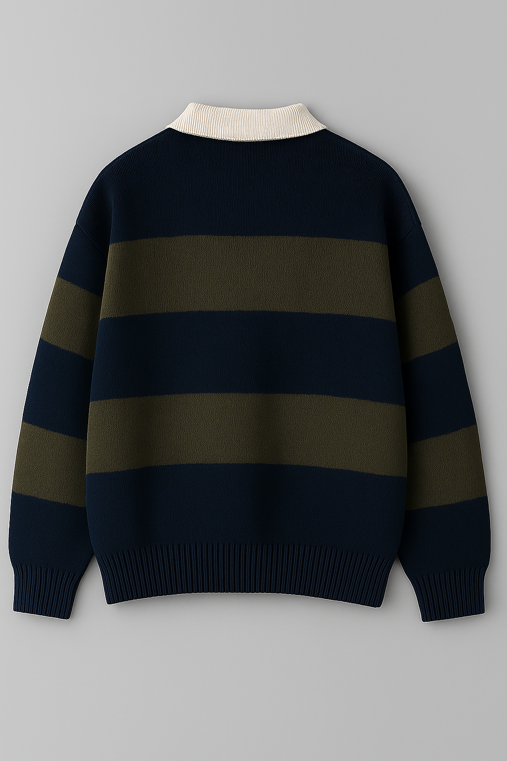 Suéter polo rayado unisex